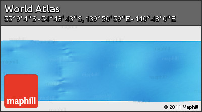 Physical Panoramic Map of the Area around 54° 56' 24" S, 140° 19' 29" E