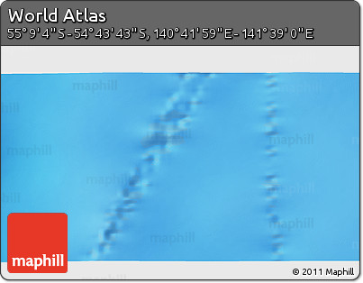 Physical 3D Map of the Area around 54° 56' 24" S, 141° 10' 30" E