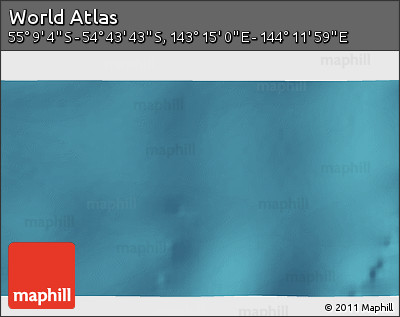 Satellite 3D Map of the Area around 54° 56' 24" S, 143° 43' 29" E