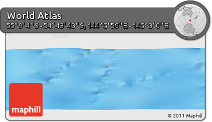 Physical Panoramic Map of the Area around 54° 56' 24" S, 144° 34' 29" E