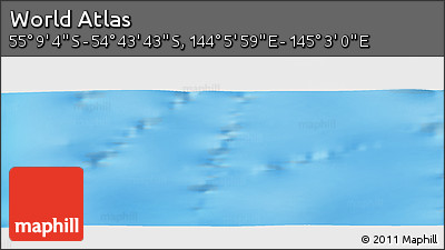 Physical Panoramic Map of the Area around 54° 56' 24" S, 144° 34' 29" E