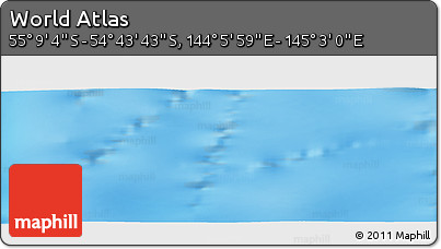 Physical Panoramic Map of the Area around 54° 56' 24" S, 144° 34' 29" E