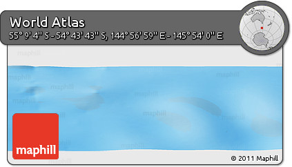 Physical Panoramic Map of the Area around 54° 56' 24" S, 145° 25' 30" E