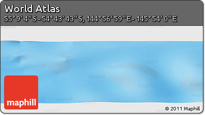 Physical Panoramic Map of the Area around 54° 56' 24" S, 145° 25' 30" E