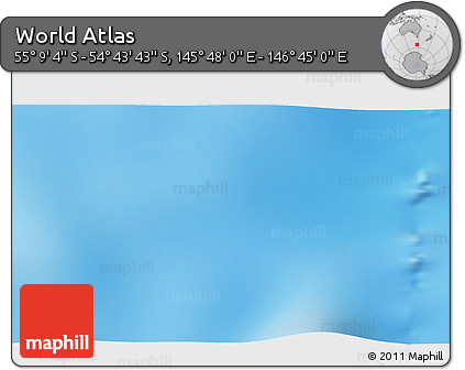 Physical 3D Map of the Area around 54° 56' 24" S, 146° 16' 30" E