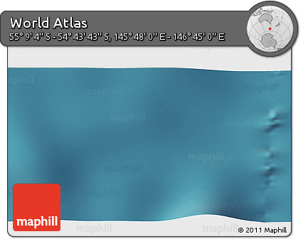 Satellite 3D Map of the Area around 54° 56' 24" S, 146° 16' 30" E