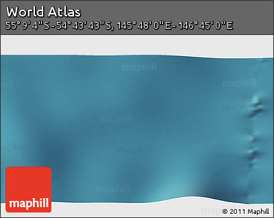 Satellite 3D Map of the Area around 54° 56' 24" S, 146° 16' 30" E