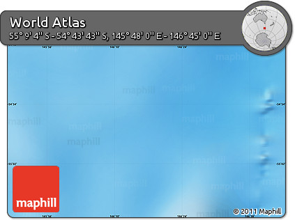 Physical Map of the Area around 54° 56' 24" S, 146° 16' 30" E