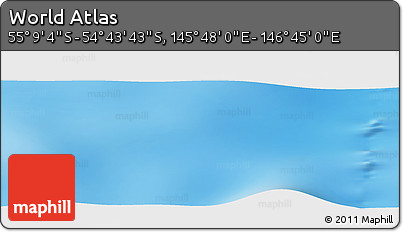 Physical Panoramic Map of the Area around 54° 56' 24" S, 146° 16' 30" E