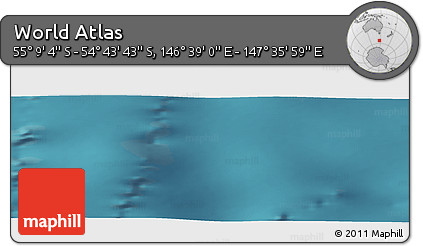 Satellite Panoramic Map of the Area around 54° 56' 24" S, 147° 7' 30" E
