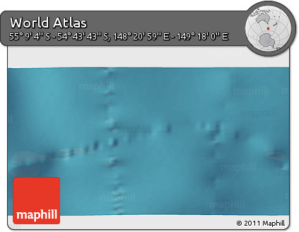 Satellite 3D Map of the Area around 54° 56' 24" S, 148° 49' 29" E