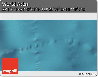 Satellite 3D Map of the Area around 54° 56' 24" S, 148° 49' 29" E