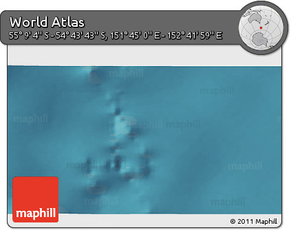 Satellite 3D Map of the Area around 54° 56' 24" S, 152° 13' 29" E