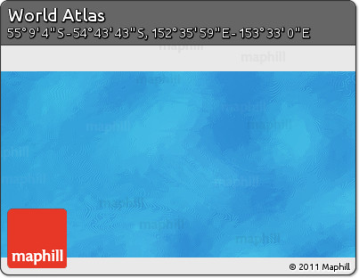 Physical 3D Map of the Area around 54° 56' 24" S, 153° 4' 29" E