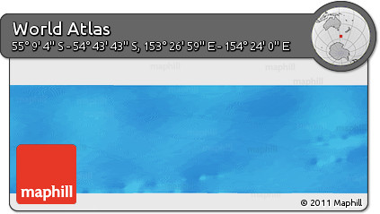 Physical Panoramic Map of the Area around 54° 56' 24" S, 153° 55' 30" E