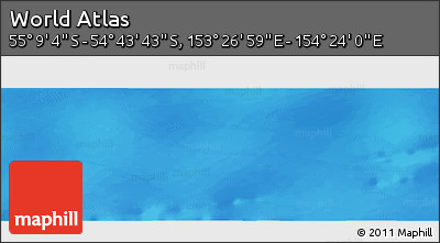 Physical Panoramic Map of the Area around 54° 56' 24" S, 153° 55' 30" E