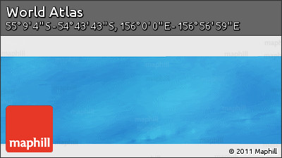 Physical Panoramic Map of the Area around 54° 56' 24" S, 156° 28' 29" E