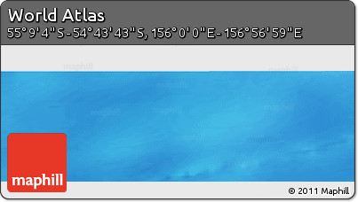 Physical Panoramic Map of the Area around 54° 56' 24" S, 156° 28' 29" E