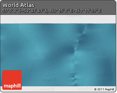 Satellite 3D Map of the Area around 54° 56' 24" S, 160° 43' 29" E