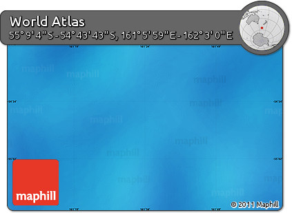 Physical Map of the Area around 54° 56' 24" S, 161° 34' 29" E