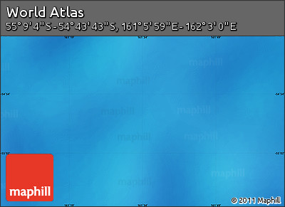 Physical Map of the Area around 54° 56' 24" S, 161° 34' 29" E