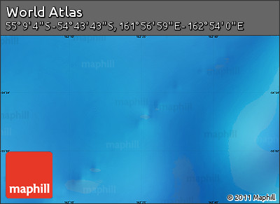 Physical Map of the Area around 54° 56' 24" S, 162° 25' 30" E
