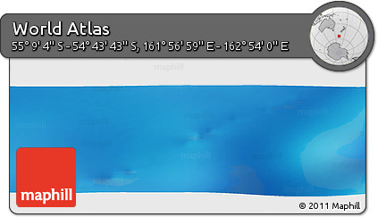 Physical Panoramic Map of the Area around 54° 56' 24" S, 162° 25' 30" E