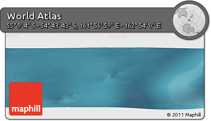 Satellite Panoramic Map of the Area around 54° 56' 24" S, 162° 25' 30" E