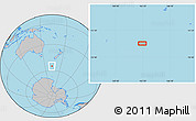 Gray Location Map of the area around 54° 56' 24" S, 163° 16' 30" E