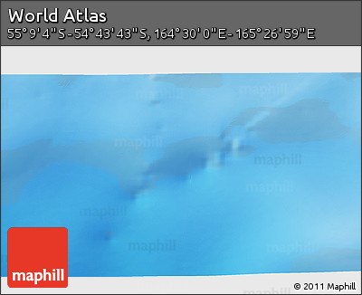 Physical 3D Map of the Area around 54° 56' 24" S, 164° 58' 29" E