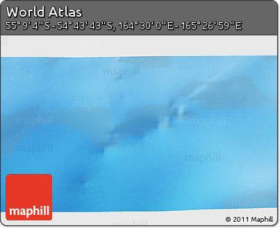 Physical 3D Map of the Area around 54° 56' 24" S, 164° 58' 29" E