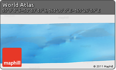 Physical Panoramic Map of the Area around 54° 56' 24" S, 164° 58' 29" E