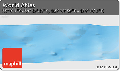 Physical Panoramic Map of the Area around 54° 56' 24" S, 165° 49' 29" E