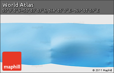 Physical Panoramic Map of the Area around 54° 56' 24" S, 169° 13' 29" E