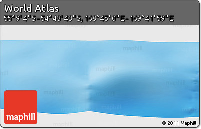 Physical Panoramic Map of the Area around 54° 56' 24" S, 169° 13' 29" E