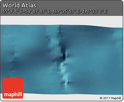 Satellite 3D Map of the Area around 54° 56' 24" S, 170° 4' 29" E