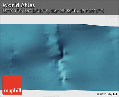 Satellite 3D Map of the Area around 54° 56' 24" S, 170° 4' 29" E