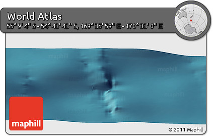 Satellite Panoramic Map of the Area around 54° 56' 24" S, 170° 4' 29" E