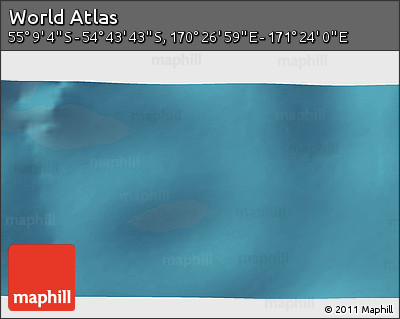 Satellite 3D Map of the Area around 54° 56' 24" S, 170° 55' 30" E