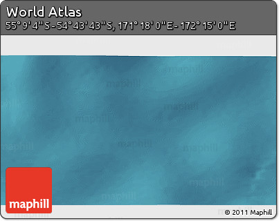 Satellite 3D Map of the Area around 54° 56' 24" S, 171° 46' 30" E