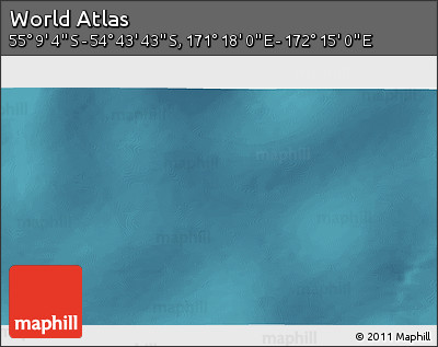 Satellite 3D Map of the Area around 54° 56' 24" S, 171° 46' 30" E