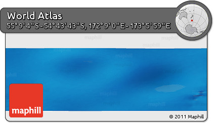 Physical Panoramic Map of the Area around 54° 56' 24" S, 172° 37' 30" E