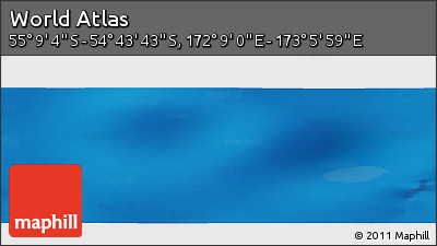 Physical Panoramic Map of the Area around 54° 56' 24" S, 172° 37' 30" E