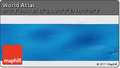 Physical Panoramic Map of the Area around 54° 56' 24" S, 172° 37' 30" E
