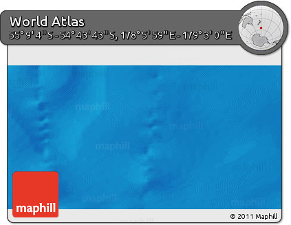 Physical 3D Map of the Area around 54° 56' 24" S, 178° 34' 29" E