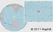 Gray Location Map of the area around 54° 56' 24" S, 17° 55' 29" E, hill shading