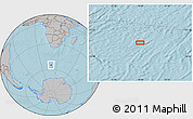 Gray Location Map of the area around 54° 56' 24" S, 18° 46' 29" E, hill shading