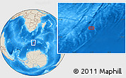 Shaded Relief Location Map of the area around 54° 56' 24" S, 27° 16' 29" E