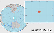 Gray Location Map of the area around 54° 56' 24" S, 28° 7' 30" E