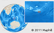 Shaded Relief Location Map of the area around 54° 56' 24" S, 51° 55' 29" E